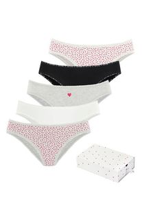 Lascana Jazz-Pants Slips mehrfarbig Gr. 32/34 für Damen. Mit Print, Spitze. Körpernah. Nachhaltig.