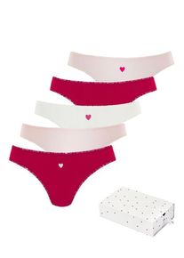 Lascana String mehrfarbig Gr. 32/34 für Damen. Mit Spitze, Print. Körpernah. Nachhaltig.