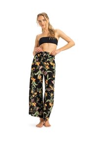 Roxy Damen Strandhose "ALONG THE BEACH PRINTED"anthrazit i, sportlich, Gr. XXL, Obermaterial: 100% Viskose, Hosen
