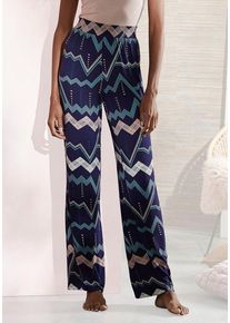 Lascana Pyjamahose mehrfarbig Gr. 32/34 für Damen. Mit Print, Allover-Druck. Bequem