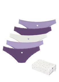 Lascana Brasilslip mehrfarbig Gr. 32/34 für Damen. Mit Print, Spitze. Körpernah. Nachhaltig.