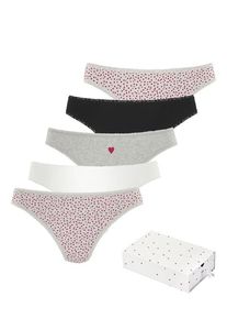 Lascana String mehrfarbig Gr. 32/34 für Damen. Mit Spitze, Print. Körpernah. Nachhaltig.