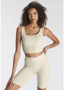 Lascana Shorty beige Gr. 40/42 für Damen. Körpernah