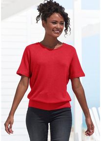 Vivance Kurzarmshirt 'mit breitem Bund' rot Gr. 32/34 für Damen. Mit Rundhals. Bequem. Nachhaltig.
