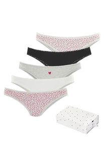 Lascana Brasilslip mehrfarbig Gr. 32/34 für Damen. Mit Print, Spitze. Körpernah. Nachhaltig.