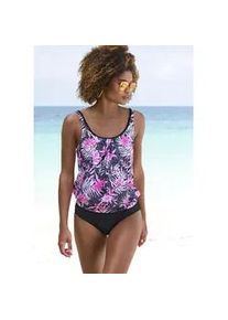 Oversize-Tankini Buffalo, Damen, Gr. 40, N-Gr, blau (marine, pink), Obermaterial: 82% Polyamid, 18% Elasthan. Futter: 100% Polyester. Miedereinsatz: 82% Polyamid, 18% Elasthan, Bikini-Sets, im Mustermix
