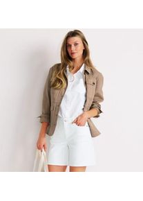 LANDS' END Wei&szlig;e Jeansshorts, Damen,  Wei&szlig;, Elasthan/Viskose/Baumwoll-Mischung, by Lands' End