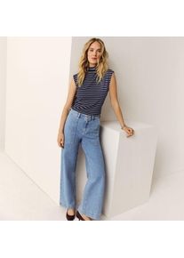 LANDS' END Soft Denim Utility-Jeans mit weitem Bein, Damen,  Blau, Elasthan/Baumwoll-Mischung, by Lands' End
