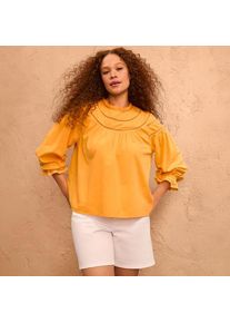 LANDS' END Voile-Bluse aus Baumwollmix, Damen,  Orange, Baumwoll-Mischung/Viskose-Mischung/Baumwolle Modal, by Lands' End