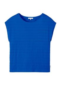 Tranquillo Lockeres Shirt aus Ajour-Jersey T-Shirt Damen (Gr L |blau)