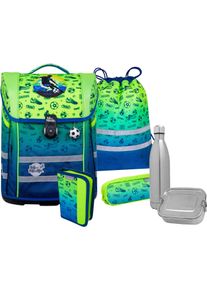 McNeill Kinder Schulranzen "Perfecto, Football 2T"football, Polyester, Rucksäcke, inkl. Federmäppchen, Turnbeutel, Schlamperrolle & Motivmagnet