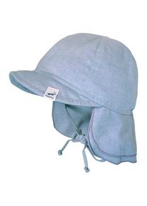 MaxiMo Babys Schildmütze Futter Nackenschutz Bindeband Hut Kinder (Gr 47 cm |grau)