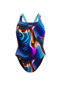 Speedo Allover Printed Leaderback Badeanzug Damen (Gr 38 |blau)