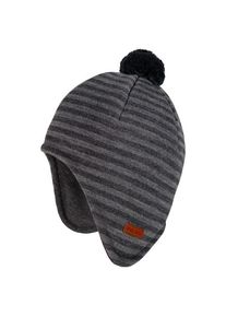 MaxiMo Mini-Mütze Fleece Ohrenklappen und Pompon Mütze Kinder Freizeit (Gr 47 cm |grau)