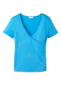 T-Shirt Tranquillo Shirt in Wickeloptik Damen (Gr S |blau)