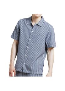 DEDICATED Shirt Brantevik Work Stripe Hemd Herren (Gr M |grau)