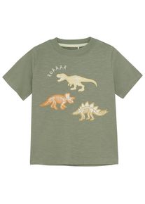 T-Shirt Minymo T-Shirt S/S Slub Yarn Dino Kinder (Gr 92 |oliv)