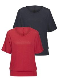 Vivance Kurzarmshirt 'mit breitem Bund' mehrfarbig Gr. 32/34 für Damen. Mit Rundhals. Bequem. Nachhaltig.