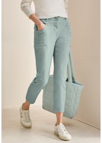 Cecil Damen 3/4-Hose "Style Scarlett"cool salvia grün, casual, Gr. 28, unifarben, Web, Obermaterial: 97% Baumwolle, 3% Elasthan, Hosen, 3/4 Länge im
