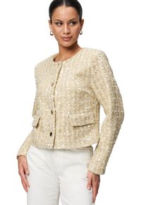 Zero Damen Jackenblazer "Zero Blazer mit Pailletten"beigebeige, festlich, Gr. 36, Strukturmuster, Web, Obermaterial: 100% Polyester. Ärmelfutter:
