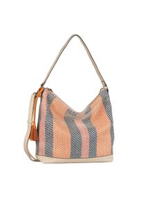 Gabor Damen Hobo "Annett"stripes multi, Baumwolle, gemustert, gestreift, kontrastfarbene Details, mehrfarbig, Rautenmuster, Taschen, in Bastoptik