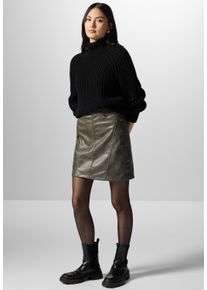 Damen A-Linien-Rockdull kale grün, casual, Gr. 36, STREET ONE STUDIO, unifarben, Stoff, 100% Polyurethan, Röcke, mit seitlichen Einschubtaschen
