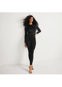 LANDS' END Seidenunterhemd mit Rollkragen, Damen,  Schwarz, Seide, by Lands' End