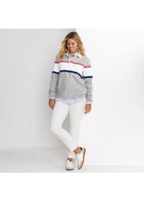 LANDS' END Unifarbene Straight Fit Jeans Mid Waist, Damen,  Wei&szlig;, Elasthan/Baumwoll-Mischung/Polyester-Mischung, by Lands' End