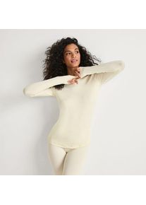 LANDS' END Stretch-THERMASKIN-Oberteil mit Rundhalsausschnitt, Damen,  Wei&szlig;, Elasthan/Polyester-Mischung, by Lands' End