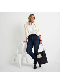 LANDS' END Straight Fit Recover High Waist Jeans in Plus-Gr&ouml;&szlig;e, Damen, size: plus, Blau, Baumwoll-Mischung, by Lands' End