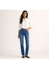 LANDS' END Straight Fit Recover High Waist Jeans, Damen,  Blau, Baumwoll-Mischung, by Lands' End