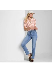 LANDS' END Straight Fit Recover High Waist Jeans, Damen,  Blau, Baumwoll-Mischung, by Lands' End