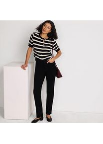 LANDS' END Farbige Straight Fit Jeans High Waist, Damen,  Schwarz, Elasthan/Baumwoll-Mischung/Polyester-Mischung, by Lands' End