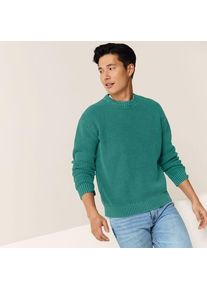 LANDS' END Baumwoll-Pullover im Waffelstrick DRIFTER, Herren,  Blau, Baumwolle, by Lands' End