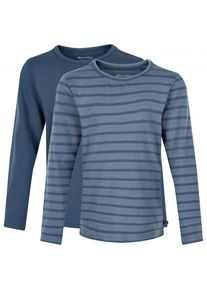 Minymo Basic 34 -T-shirt L/S (2-pack) Longsleeve Kinder Freizeit (Gr 86 |blau)