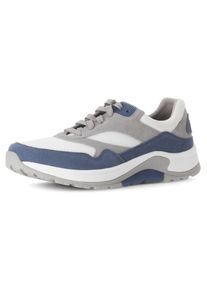 Herren Keilsneaker, Gabor Rollingsoft, Gr. 11blau weiß kombiniert, Veloursleder, Textil, sportlich, Schuhe, Freizeitschuh, Halbschuh, Schnürschuh mit