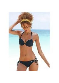 Push-Up-Bikini Buffalo, Damen, Gr. 42, Cup B, schwarz, Polyamid, Strukturmuster, Bikini-Sets, mit modischer Struktur
