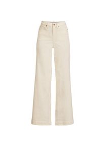 LANDS' END High Waist Jeans mit weitem Bein, Damen,  Wei&szlig;, Elasthan/Baumwoll-Mischung/Polyester-Mischung, by Lands' End