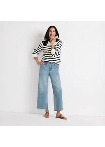 LANDS' END Kn&ouml;chellange Mid Waist Jeans mit weitem Bein, Damen,  Blau, Baumwolle/Elasthan/Polyester, by Lands' End