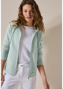 Cecil Damen Kapuzensweatjackecool salvia grün, casual, Gr. XL, unifarben, Sweatware, Obermaterial: 73% Baumwolle, 19% Polyester, 7% Viskose, 1%
