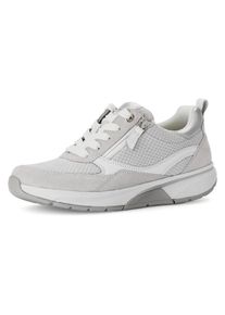 Damen Keilsneaker, Gabor Rollingsoft, Gr. 44hellgrau, weiß, silberfarben, Textil, Kalbsleder, sportlich, Schuhe, Freizeitschuh, Halbschuh,