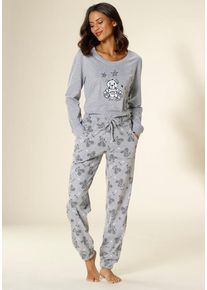Vivance Dreams Pyjama grau Gr. 56/58 für Damen. Mit Rundhals. Bequem. Nachhaltig.