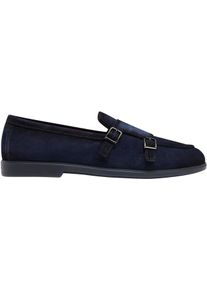 Santoni Loafer - Navy Blue Almond Toe Moccasins - Gr. UK_5_5 - in Wei&szlig; - f&uuml;r Damen