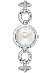BOSS Damen Quarzuhr "LIVE"silberfarben, Armbanduhren, Armbanduhr, Damenuhr, Edelstahlarmband, analog, Glassteine