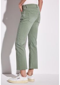 Street One Damen Slim-fit-Jeansdusty grün washed, casual, Gr. 32, unifarben, Jeans, 98% Baumwolle, 2% Elasthan, Jeans, 5-Pocket-Style