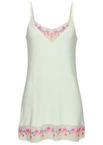 Lascana Negligé blau Gr. 32/34 für Damen. Tiefer V-Ausschnitt und Spitze. Figurumspielend