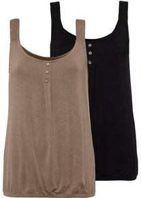 Lascana Strandtop 'mit geflochtenen Trägern' mehrfarbig Gr. 48/50 für Damen. Mit Rundhals. Lässig Geschnitten. Nachhaltig.