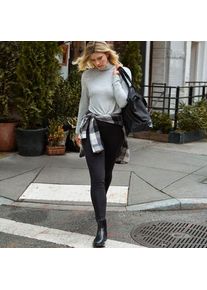 LANDS' END Leggings mit Pl&uuml;schfutter und Tasche SERIOUS SWEATS, Damen,  Schwarz, Baumwoll-Mischung/Polyester-Mischung, by Lands' End