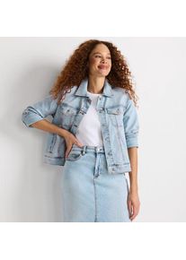 LANDS' END Jeansjacke, Damen,  Blau, Baumwolle/Elasthan/Polyester, by Lands' End