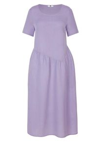 Anna Aura - Kleid mit Rundhals-Ausschnitt, lila, Gr. 46 / L - Leinen